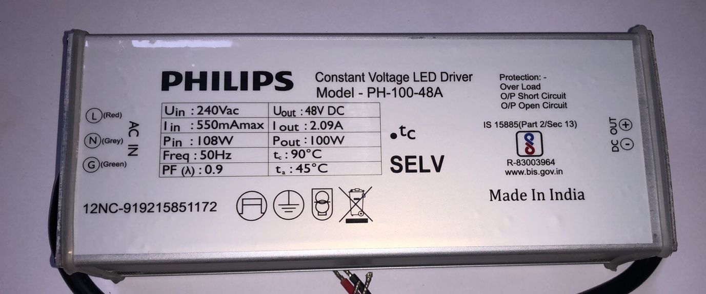 PHILIPS WEBBER 100W 48V DC IND LED DRIVER