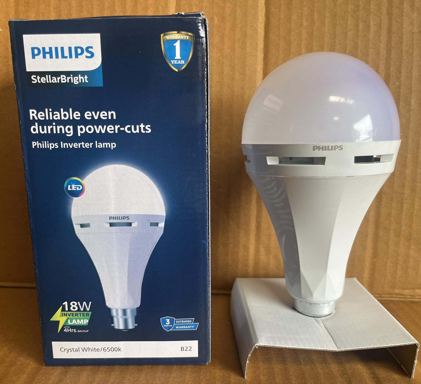 LED Bulb Emergency 18W CW B22 4hr (A)
